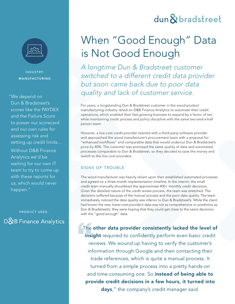 Challenges of Switching Credit Data Providers