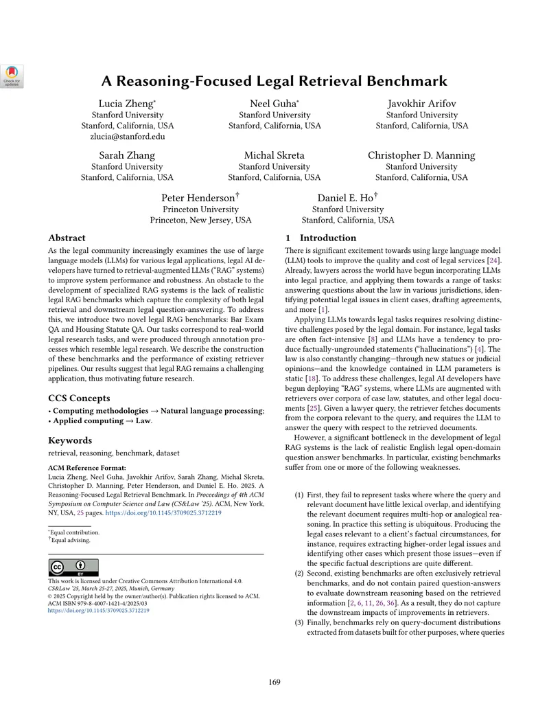 A Reasoning-Focused Legal Retrieval Benchmark