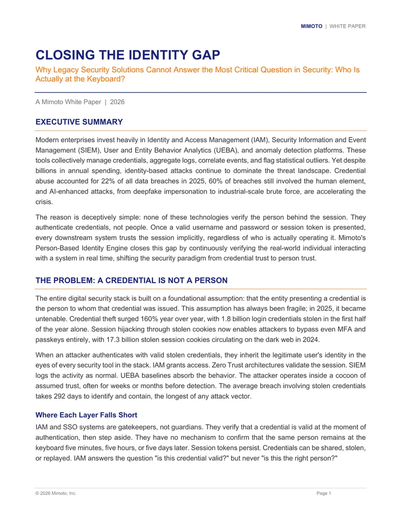 Closing the Identity Gap in Security Solutions