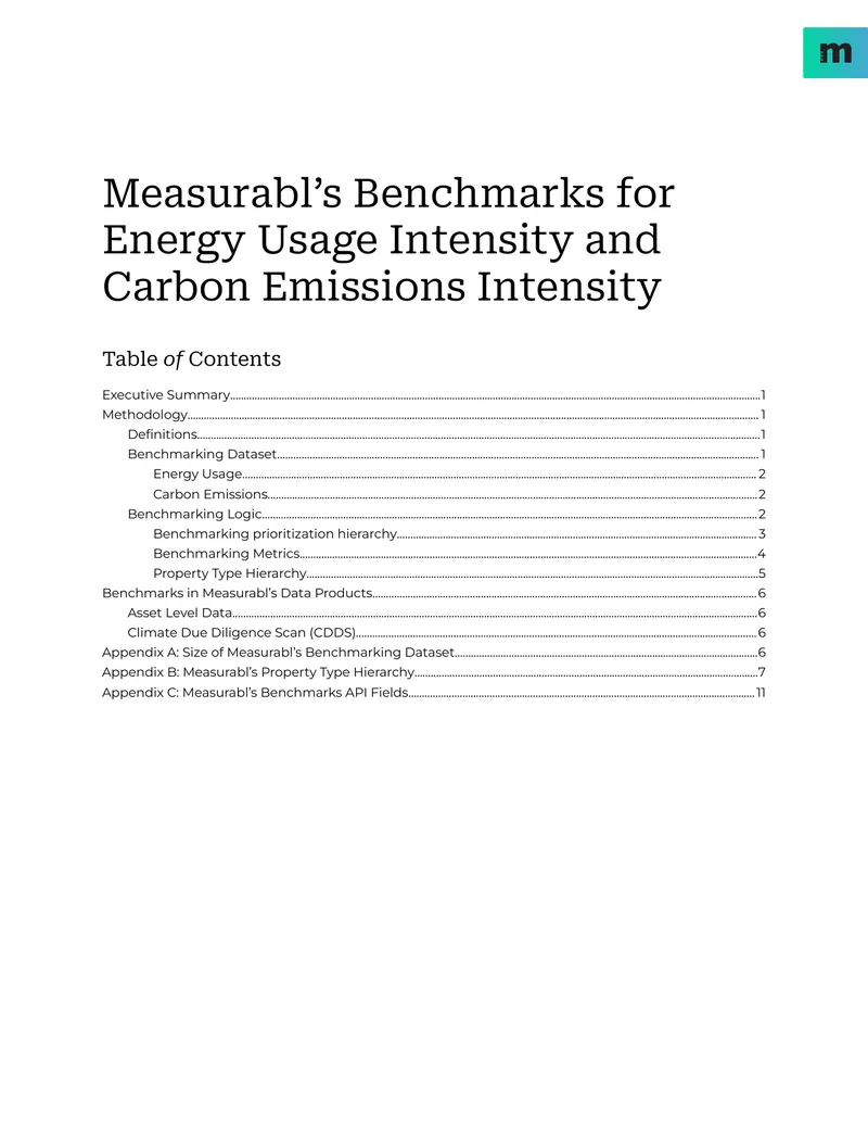 Measurabl Benchmarks for Energy and Carbon Emissions