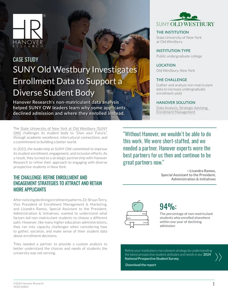 SUNY Old Westbury Enrollment Data Analysis Case Study