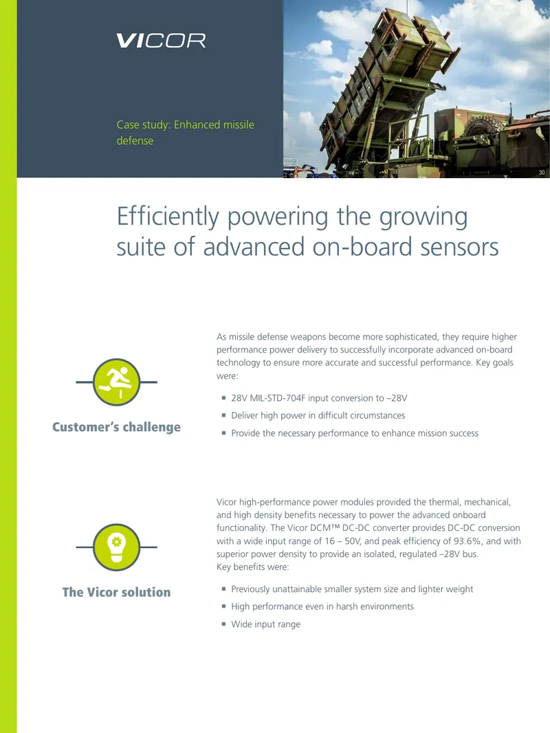 Enhanced Missile Defense Power Delivery Case Study