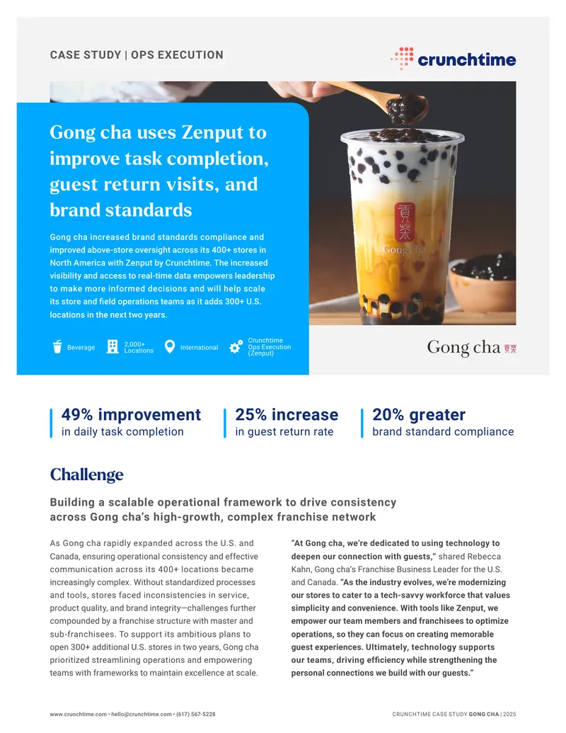 Operational Framework for Gong cha Franchise Network