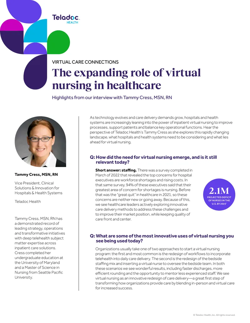The Expanding Role of Virtual Nursing in Healthcare
