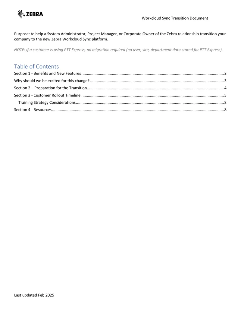 Workcloud Sync Transition Document