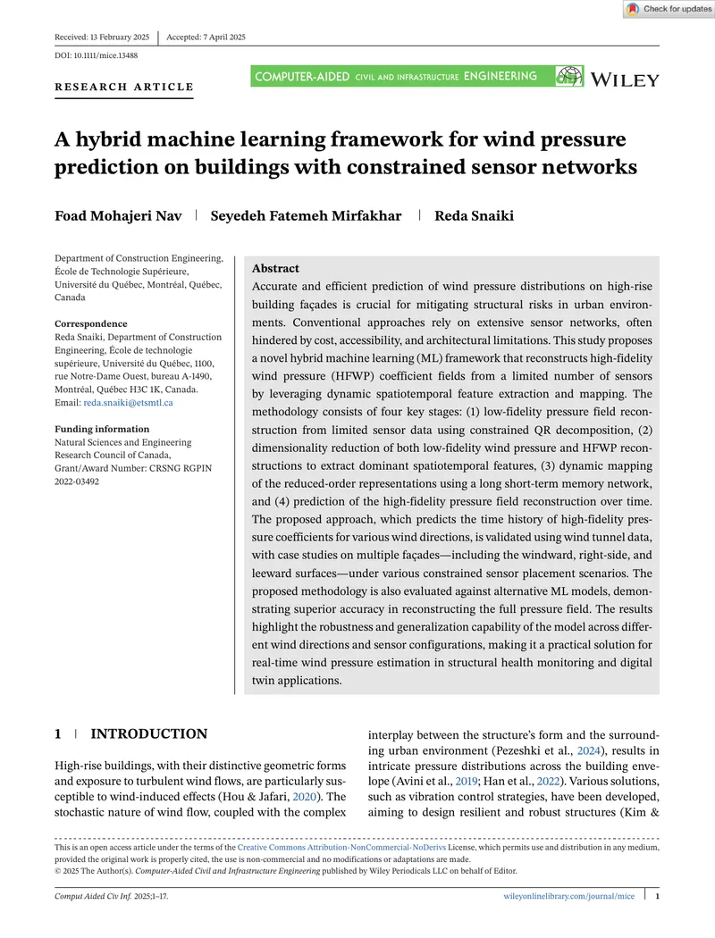 Hybrid Machine Learning Framework for Wind Pressure Prediction