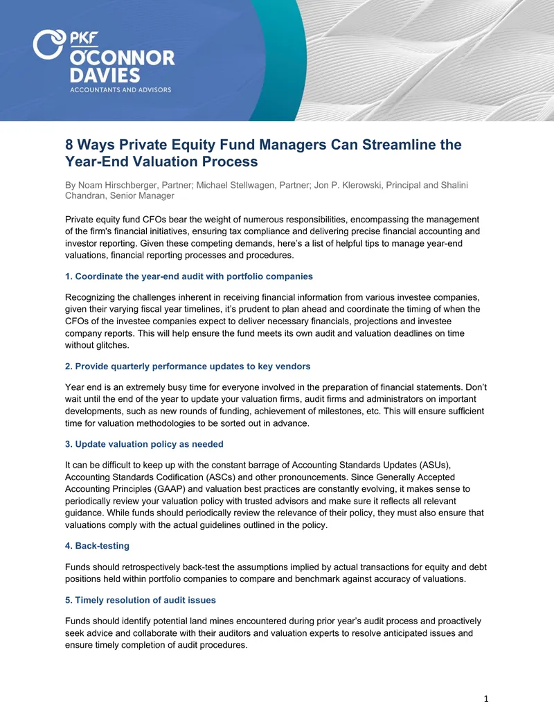 Strategies for Streamlining Year-End Valuation Processes
