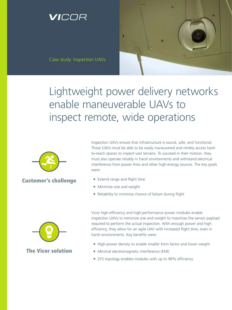 Power Delivery Solutions for Inspection UAVs
