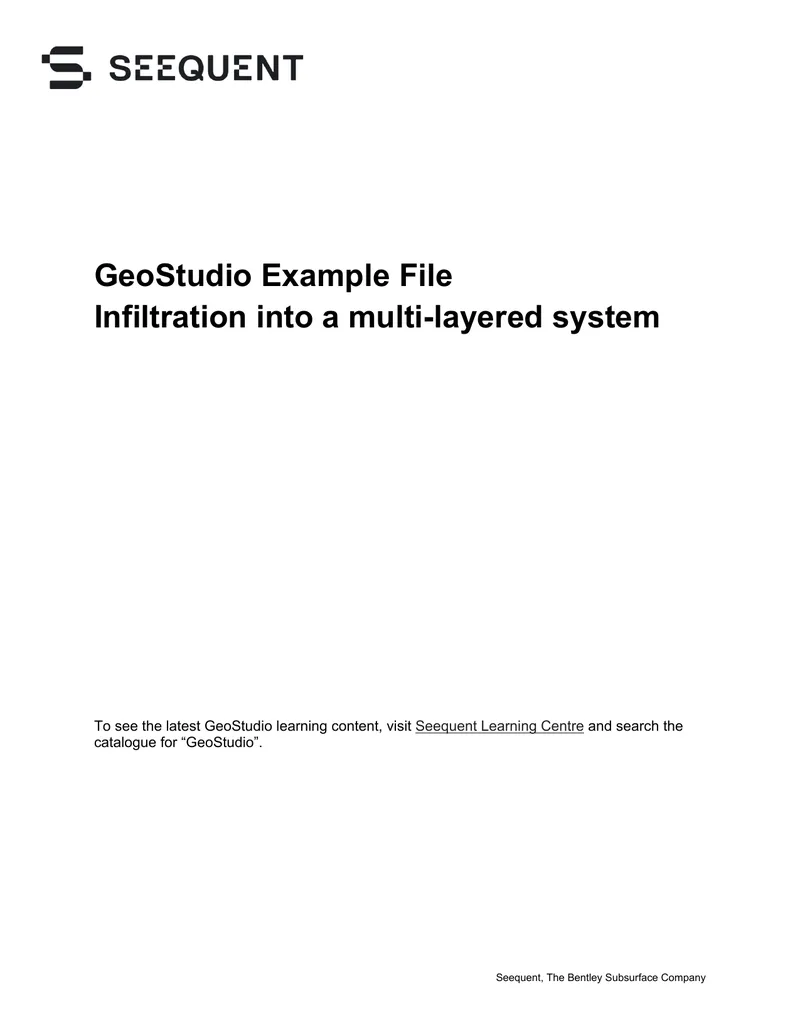 GeoStudio Simulation of Infiltration in Multi-layered Systems