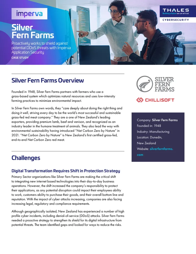 Silver Fern Farms Cybersecurity Strategy Case Study