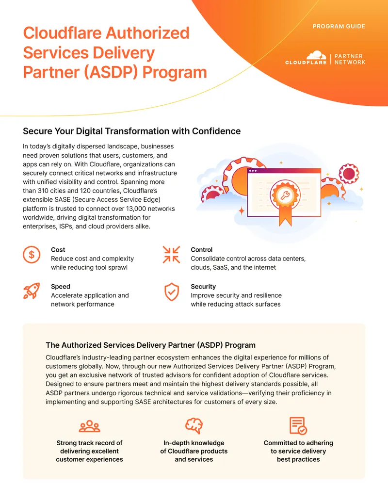 Cloudflare Authorized Services Delivery Partner Program Guide preview page 1
