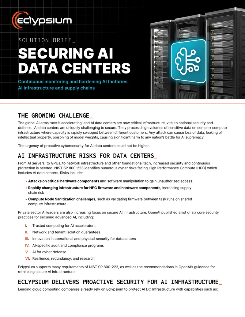 Proactive Security for AI Data Centers