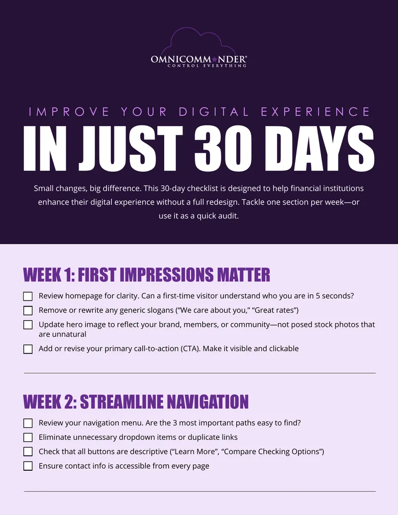 30-Day Digital Experience Improvement Checklist