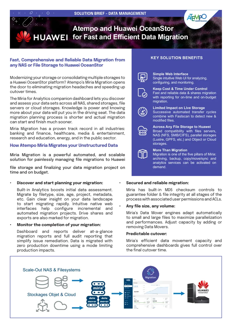 Data Migration Solutions with Atempo and Huawei OceanStor
