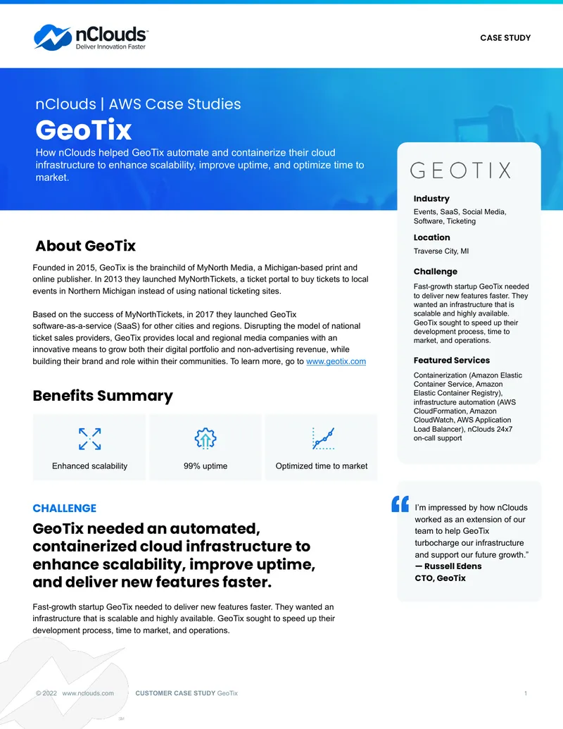 GeoTix Cloud Infrastructure Automation Case Study
