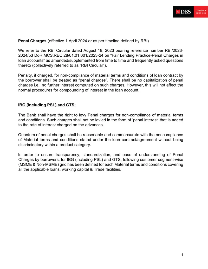 Penal Charges for Loan Accounts Guide