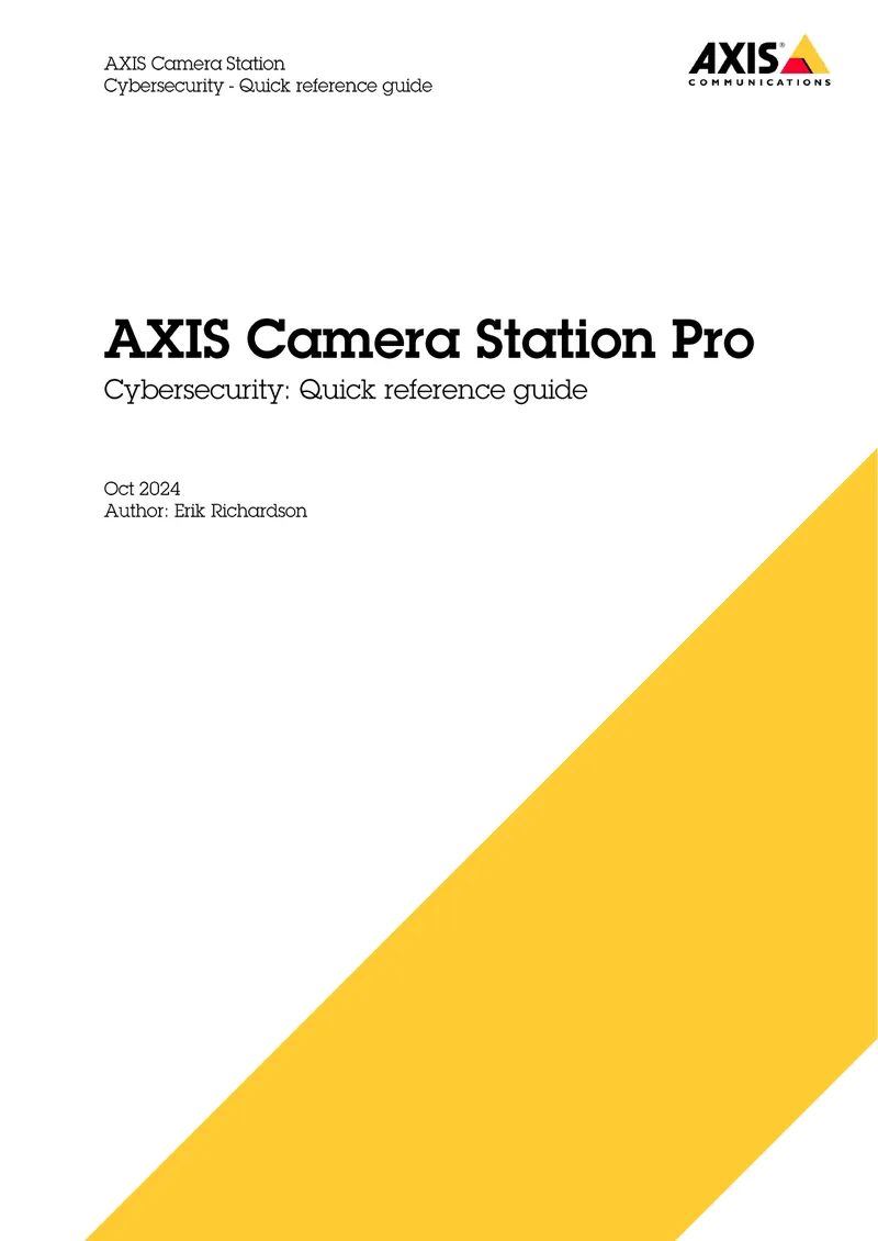 Cybersecurity Measures for AXIS Camera Station Pro