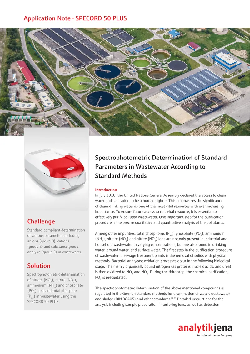 Spectrophotometric Determination of Wastewater Parameters