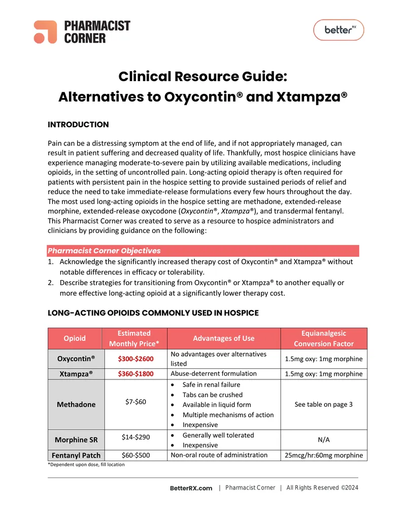 Clinical Resource Guide for Opioid Alternatives