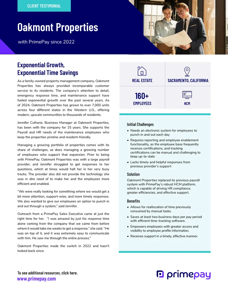 Oakmont Properties Payroll System Transition Case Study