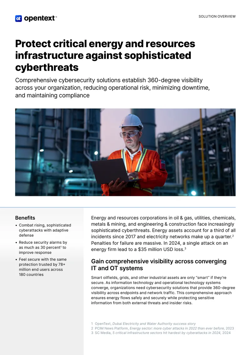 Cybersecurity Solutions for Energy and Resources Sector