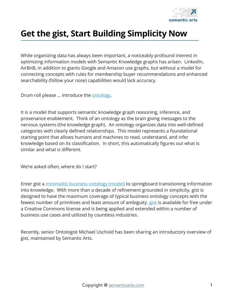 Introduction to Gist Business Ontology Model