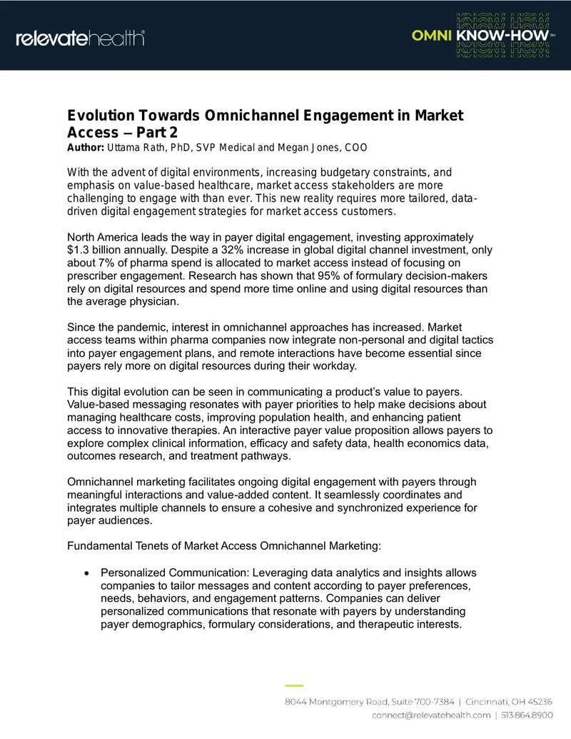 Evolution Towards Omnichannel Engagement in Market Access