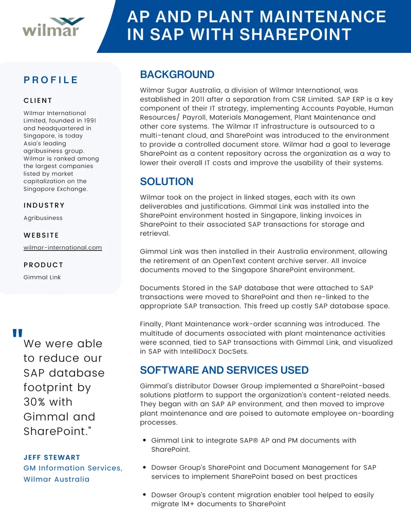 Integration of SAP AP and Plant Maintenance with SharePoint
