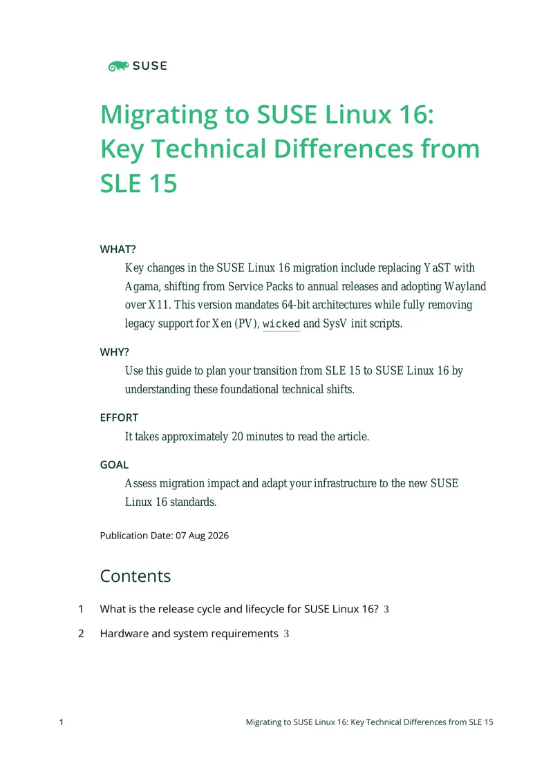 SUSE Linux 16 Migration Guide from SLE 15