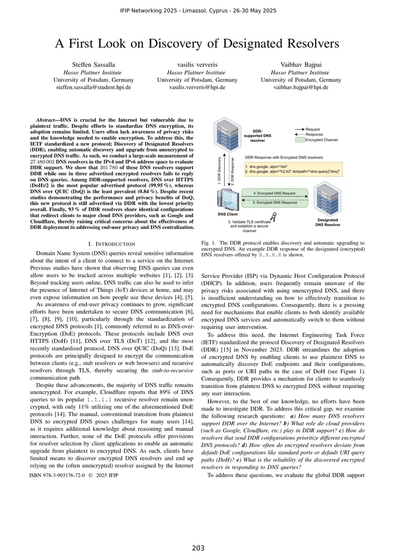 Discovery of Designated Resolvers Protocol Analysis
