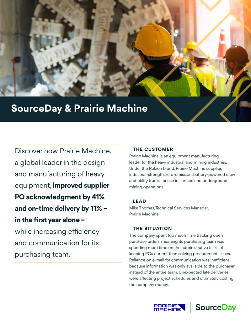 Prairie Machine Supplier PO Acknowledgment Improvement Case Study