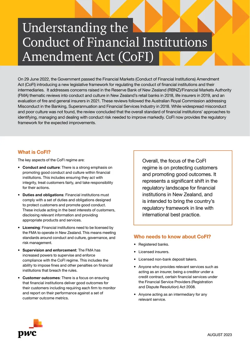 Understanding the Conduct of Financial Institutions Amendment Act