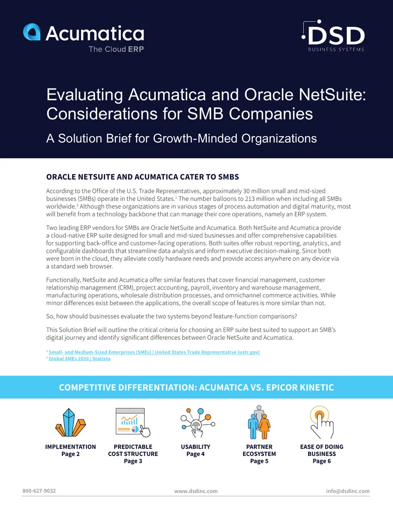 Evaluating Acumatica and Oracle NetSuite for SMBs