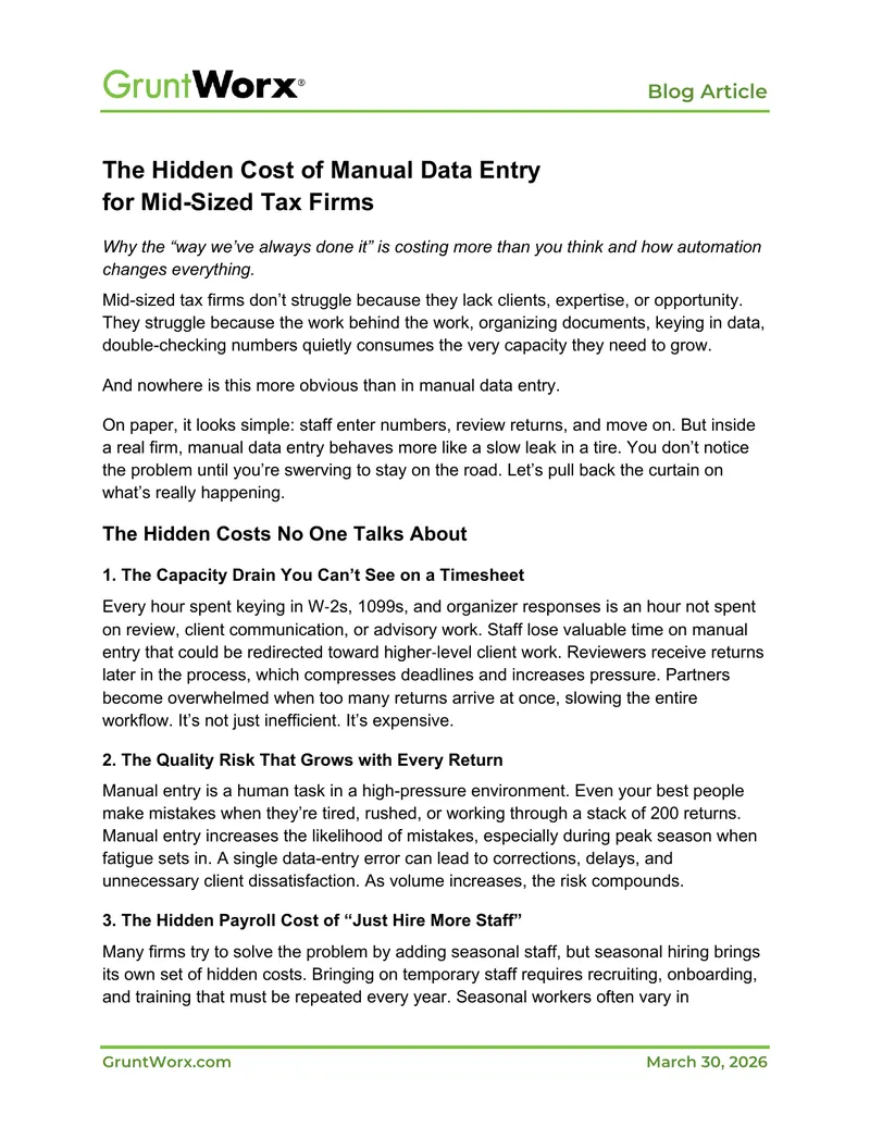 The Hidden Cost of Manual Data Entry for Tax Firms