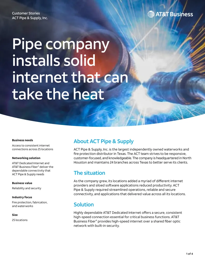 Networking Solutions for ACT Pipe & Supply