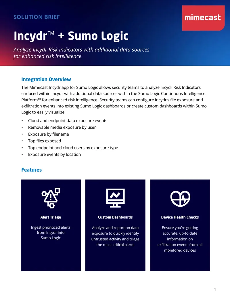 Integration Overview for Incydr and Sumo Logic