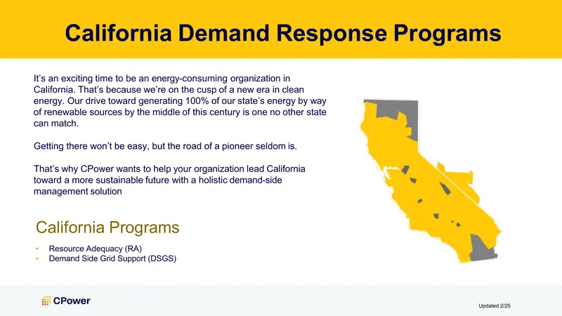 California Demand Response Programs Overview