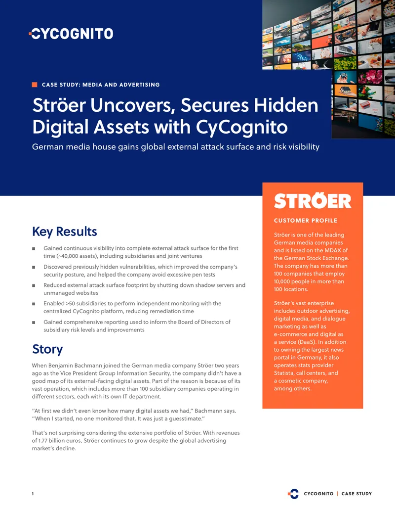 Ströer Case Study on CyCognito Implementation