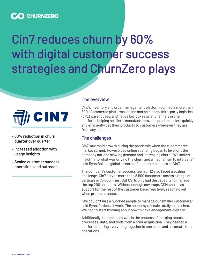 Cin7 Customer Success Strategy Implementation