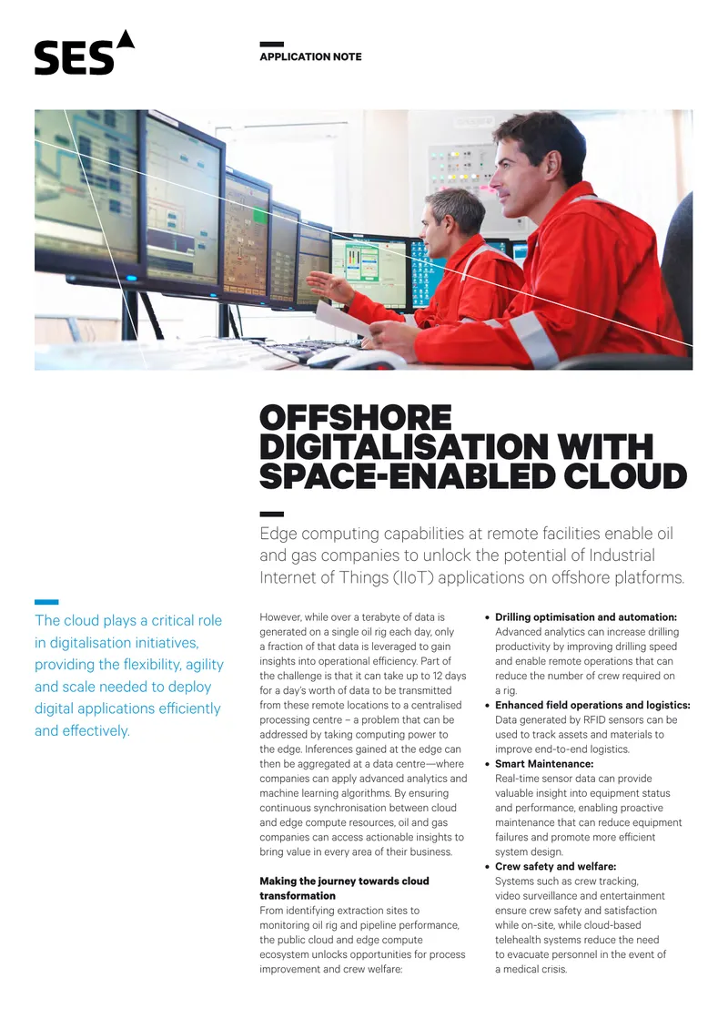 Offshore Digitalisation with Space-Enabled Cloud