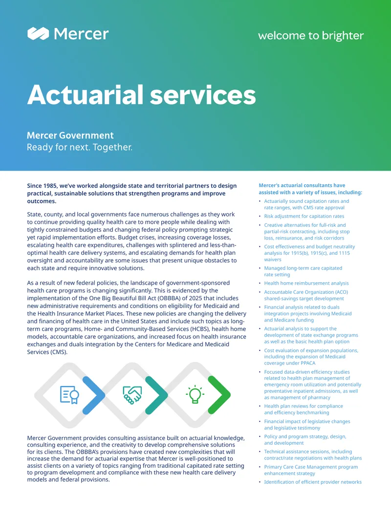 Actuarial Consulting for Medicaid Managed Care Programs