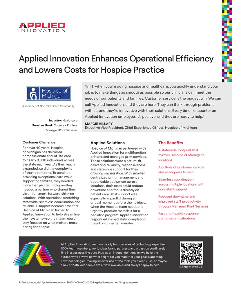 Applied Innovation Partnership with Hospice of Michigan