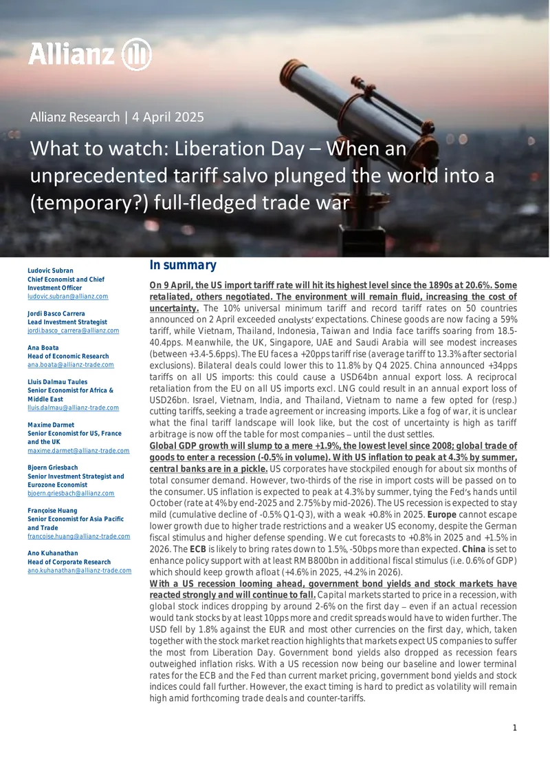 Impact of Liberation Day on Global Trade Tariffs preview page 1