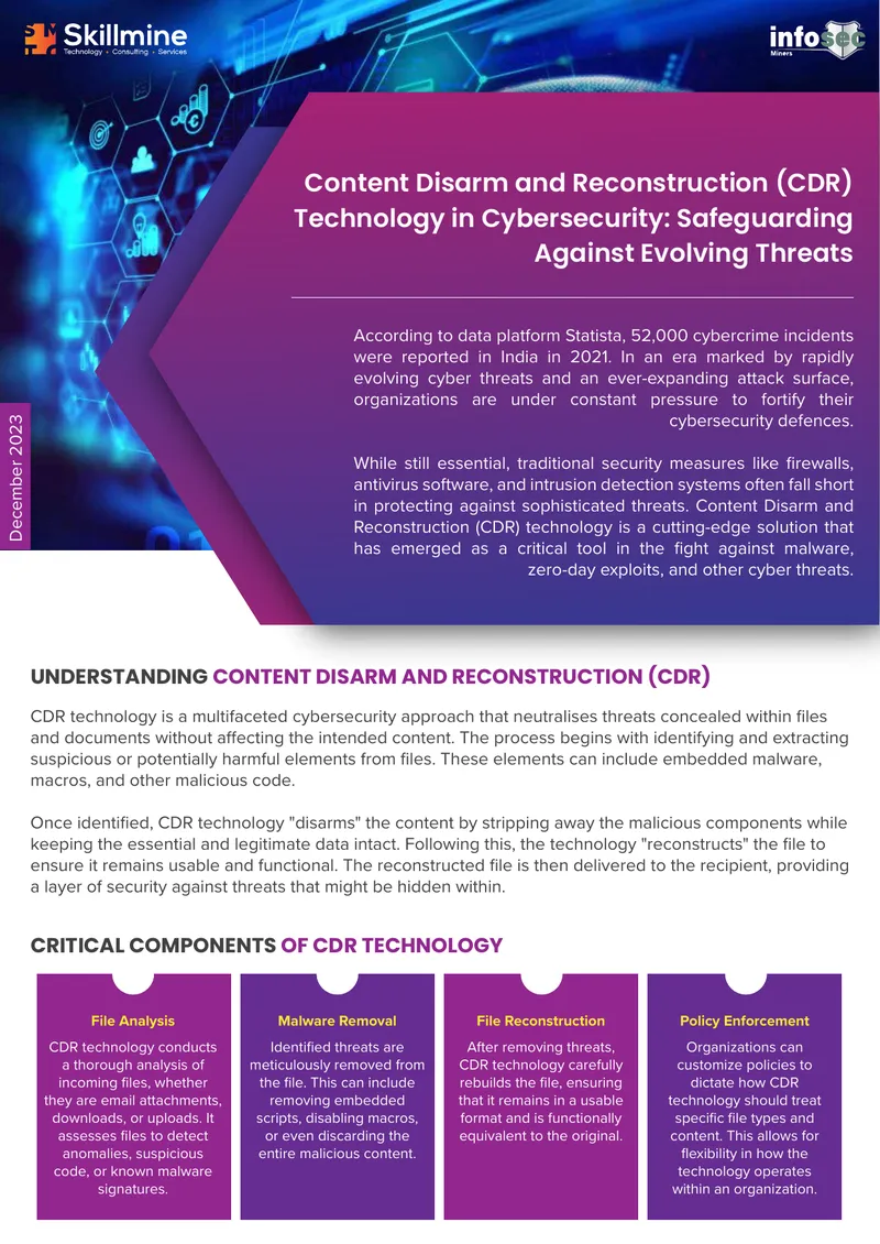 Content Disarm and Reconstruction Technology in Cybersecurity