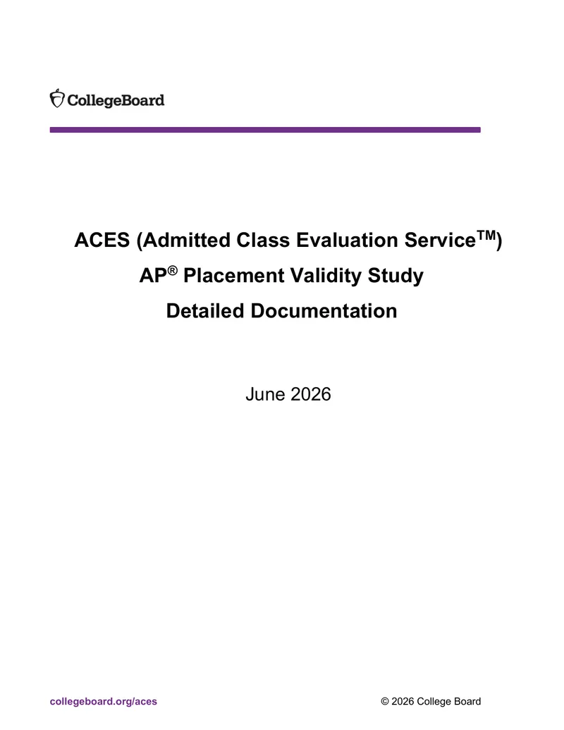 AP Placement Validity Study Detailed Documentation