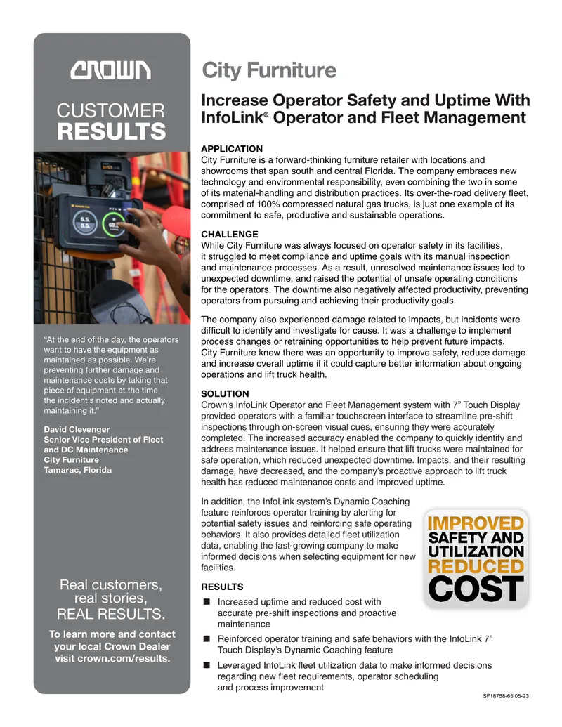 City Furniture Operator and Fleet Management Case Study