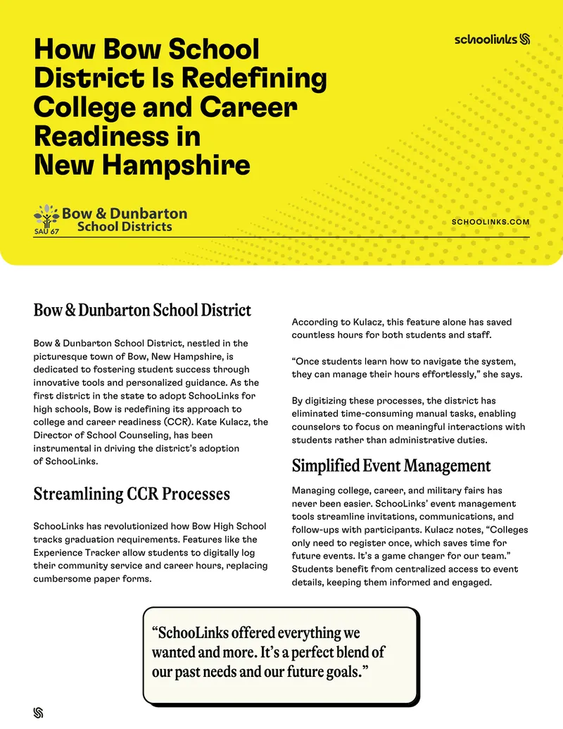 Bow School District College and Career Readiness Strategy
