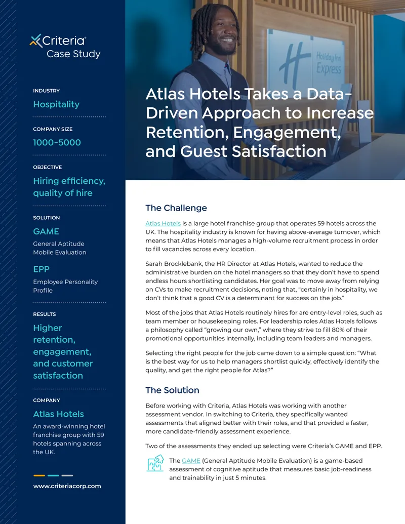 Atlas Hotels Recruitment Process Improvement Case Study