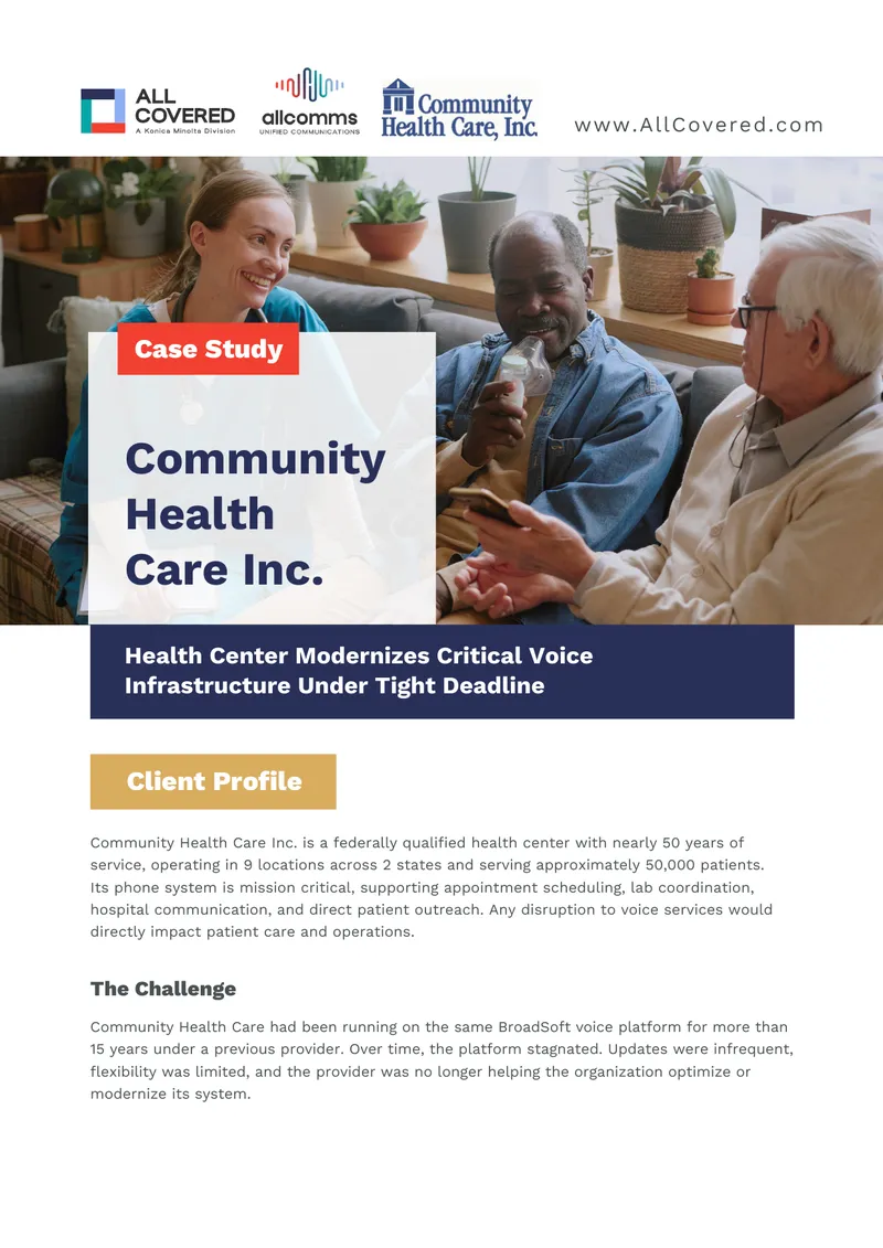 Community Health Care Voice Infrastructure Modernization Case Study
