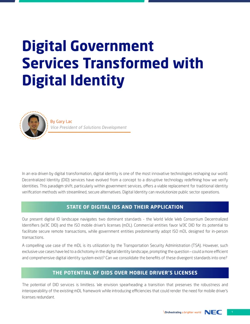 Digital Identity Transformation in Government Services